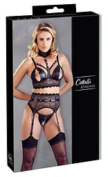 Еротичний комплект Cottelli Collection Bondage Bra Suspender S чорний - мініатюра 6