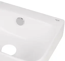 Комплект Qtap Tern: Раковина підвісна прямокутна ліва 450х250х158 мм White + Донний клапан PU02O (QT17115117LWN47327) - мініатюра 5