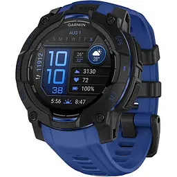 Смарт-годинник Garmin Instinct 3 AMOLED 45mm Black with Blue Band (010-02936-03) [156743]