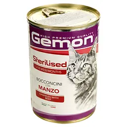 Вологий корм для дорослих котів Gemon Cat Wet Adult з яловичиною 415 г (70300704) - мініатюра 3