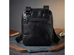 Чоловіча сумка з натуральної шкіри Italico 6056G-15 чорна 15×19×5 см TONY PEROTTI sum0029101 - мініатюра 2