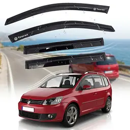 Дефлектори вікон ветровики Volkswagen Touran II 2010-2015 Мінівен Скотч 3M Voron Glass