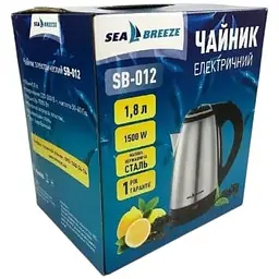 Електрочайник з нержавіючої сталі Sea Breeze SB-012 дисковий 1.8 л 1500 Вт  - мініатюра 5