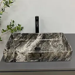 Умивальник VBI Triest anthracite marble накладний VBI-012717, Мрамор