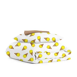 Дитяча постільна білизна в ліжечко ICECREAM CS1, жовтий (IcecreamYellow_Brown_140)