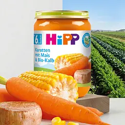Органічне пюре НіРР морква з кукурудзою та органічною телятиною 190 г - мініатюра 2