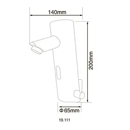 Змішувач сенсорний для умивальника HOTEC 19.111-DC/AC (220V/6V) з трансформатором,латунний Hot/Cold - мініатюра 4