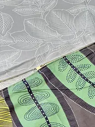 Комплект постільної білизни Ecotton 180х215 см двоспальний 23708 Листя папороті зелений Сатин (23708) - мініатюра 2