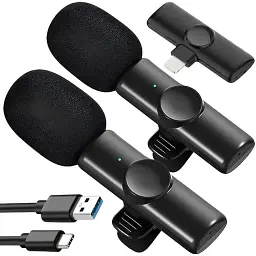 Мікрофон K11 Lightning петличний бездротовий приймач + мікрофон 2 шт. Black (17614) - мініатюра 2
