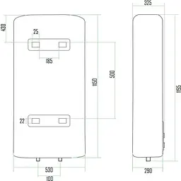 Водонагрівач електричний Thermo Alliance плоский вертикальний 100 л DT100V20G - мініатюра 7