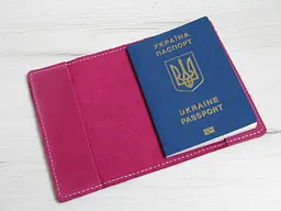 Шкіряна обкладинка для паспорта GS рожева, фуксія (об 001 роз) 140 - мініатюра 2