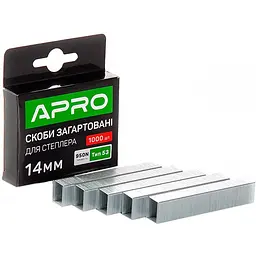 Скоби для будівельного степлера механічного APRO 14 x 11.3 x 0.7 мм розжарена в упаковці 1000 шт.