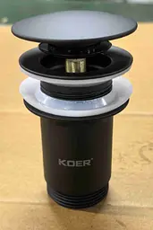 Донний клапан для раковини Koer PW-08-05 без переливу автоматичний Click-Clack 1 1/4″ Чорний KR5789 - мініатюра 11