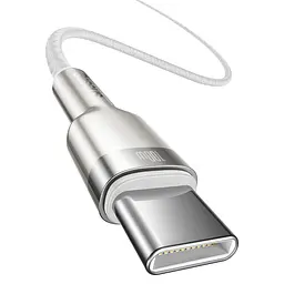 Кабель Baseus Cafule Metal USB-C to USB-C 100W 2m White (CATJK-D02) [71409] - мініатюра 2