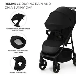 Прогулянкова коляска Kinderkraft Trig 3 Onyx Black (KSTRIG03BLK0000) - мініатюра 3