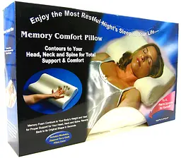 Ортопедична анатомічна подушка з ефектом пам'яті Memory Pillow біла - мініатюра 3