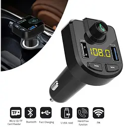 ФМ трансміттер для авто Car Kit MOD.M9B Чорний, fm модулятор в машину з 2 USB+TF (автомодулятор) (NS)