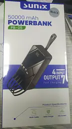 Зовнішній акумулятор Sunix PB-05 50000 mAh із захищеною лампою чорний - мініатюра 6