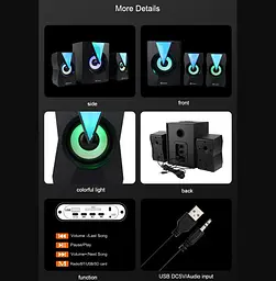Компьютерные колонки 2.1 Kisonli TM4000U, Bluetooth, AUX, 5W+2x3W - мініатюра 5