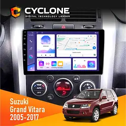 Штатна магнітола Suzuki Grand Vitara 2005-2017 Cyclone C9-011 4x64, DSP Cyclone (НФ-00007140)