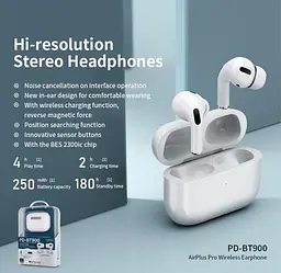 Бездротові Bluetooth навушники Remax PD-BT-900 вакуумні (Білий) - мініатюра 6