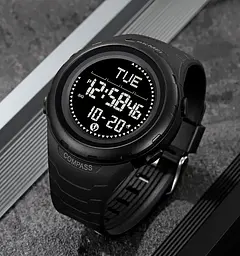 Годинник чоловічий наручний спортивний Skmei 2166 Compass з компасом і крокоміром (Чорний) - мініатюра 4