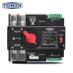 Автоматичне введення резерву АВР TOMZN TOQ7 2P 230V 125A перемикач однофазний 2х полюсний (19626)