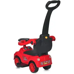 Дитяча каталка-толокар Bambi M 5763L-3 з батьківською ручкою червоний - мініатюра 2