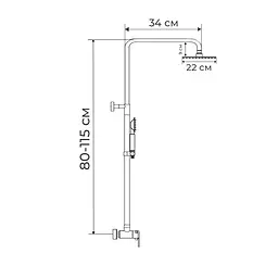 Душова система Haiba Sirius 003-J HB0777, Хром - мініатюра 2