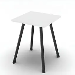 Табурет Ferrum-decor 430x320x320 Чорний метал ДСП Білий 16 мм (FRD-104639)