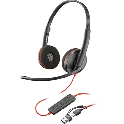 Гарнітура Poly BlackWire C3220 M USB-С + USB-C/A Adapter HS Stereo (8X228AA) - мініатюра 2