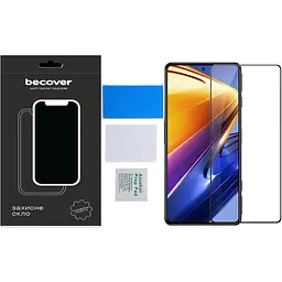 Захисне скло BeCover для Poco F4 Black (709274) - мініатюра 2