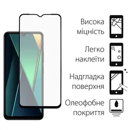 Скло захисне Dengos Full Glue POCO C75 (black) (TGFG-384) - мініатюра 2