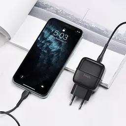 Зарядне мережне HOCO C77A Highway 2USB 2.4A Micro USB Чорний - мініатюра 2
