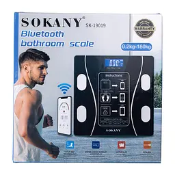 Фітнес-ваги з підтримкою Bluetooth із загартованого скла, чорний Sokany SK-19019B - мініатюра 30