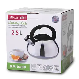 Чайник із свистком Kamille KM-0689 2.5 л - мініатюра 6