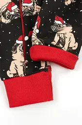 Дитячий трикотажний ромпер з начосом та різдвяним принтом Christmas pugs - мініатюра 5
