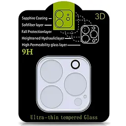 Захисне скло на камеру Full Block (тех.пак) для Apple iPhone 16 Pro (6.3) / 16 Pro Max (6.9) Прозорий