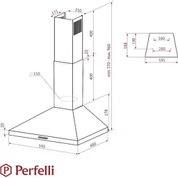 Витяжка Perfelli K 6210 BL 700 LED - мініатюра 8