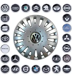 Ковпак колеса з емблемою Volkswagen SKS403 R16 сірий з логотипом на вибір 4 шт - мініатюра 2