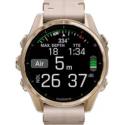 Смарт-годинник Garmin Fenix 8 AMOLED Sapphire 43mm Soft Gold with Limestone Leather Band [010-02903-40] [115170]