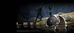 Mibro Смарт-часи GS Explorer S 48мм, 1.32", 466x466, AMOLED, BT 5.3, Dual-band GPS, 10 ATM, титан-силикон - мініатюра 9
