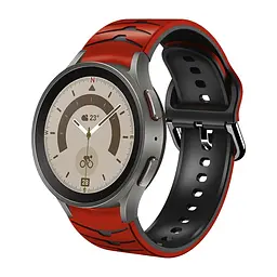 Ремінець для Samsung Galaxy Watch 4 Classic 46mm - червоно-чорний ширина кріплення 20мм силікон Watchbands Scales (W35-3WB87751991) - мініатюра 2