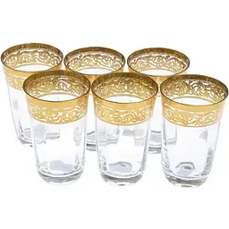 Набір склянок для напоїв Lora Версаль 315 мл 6 шт. Gold NGC31SETGLASS