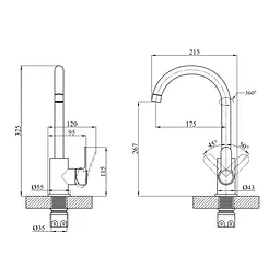 Змішувач для кухні Agua Acero-INOX035CR CV023290 Хром - мініатюра 2