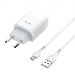 Зарядне мережеве Hoco C73A Glorious 2USB 2.4A MicroUSB Білий - мініатюра 7