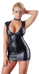 Міні-сукня Cottelli Party Wet Look Zip, L (чорний)
