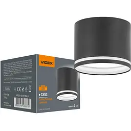 Світильник Videx під лампу GX53 накладний чорний (VL-SPF35A-B) 