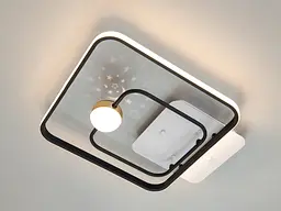 Стельовий світлодіодний світильник з пультом, 45W, чорний+білий - мініатюра 2