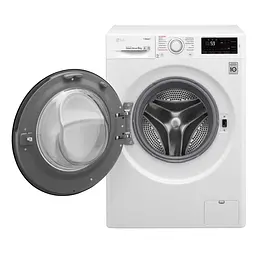 Пральна машина LG з фронтальним завантаженням F4M5TS6W, 8кг, 1400, A+++-30%, Пар, глибина 56см, Дисплей, Інвертор, Білий (F4M5TS6W) - мініатюра 4